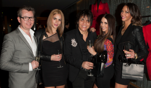 Hugues Alard; Nabil Hayari and Actresses Katie Maloney, Sheena Marie and Katie Doute attend Le Lounge on February 22, 2013 in Los Angeles, California. (Photo by Michael Bezjian/WireImage)